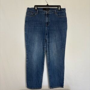 Venezia Women's Medium Wash Straight Leg High Rise Denim‎ Jeans Size 16P